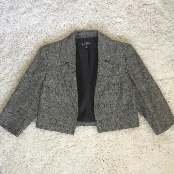 Vintage KASPER Cropped Jacket sz 8 - Picture 2 of 5